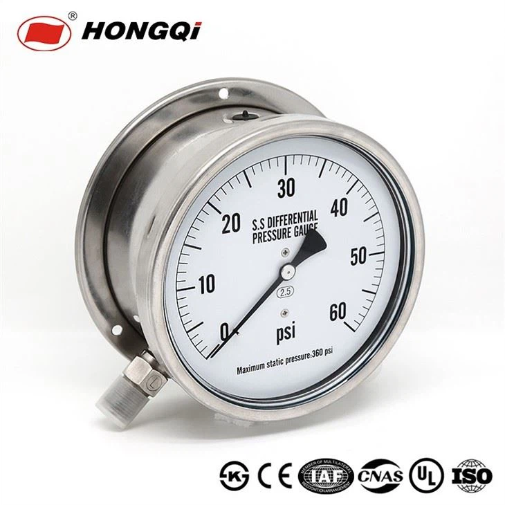 All Stainless Steel Twin Adapter Differential Pressure Gauge